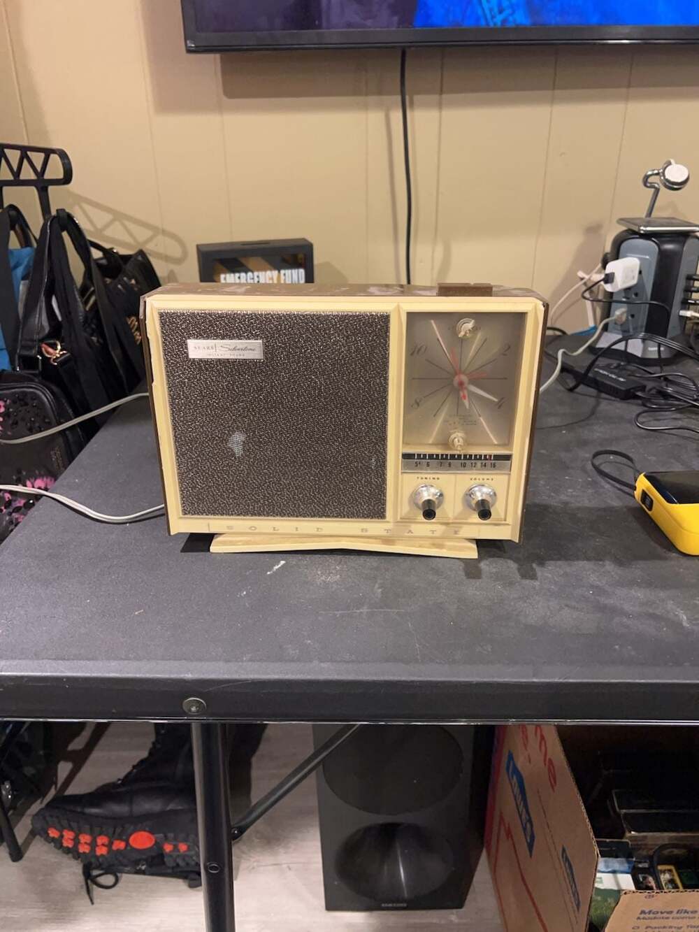 Vintage Sears Silvertone Solid State AM Radio Alarm Clock